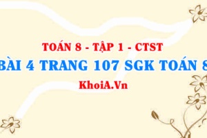 Bài 4 trang 107 SGK Toán 8 Tập 1 Chân trời sáng tạo